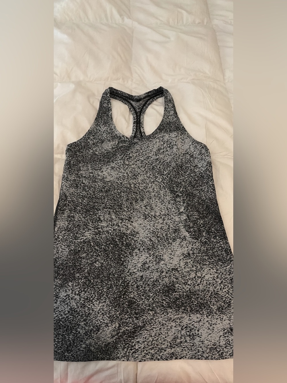 Lululemon Women's Black and White Racerback Tank Top size 10